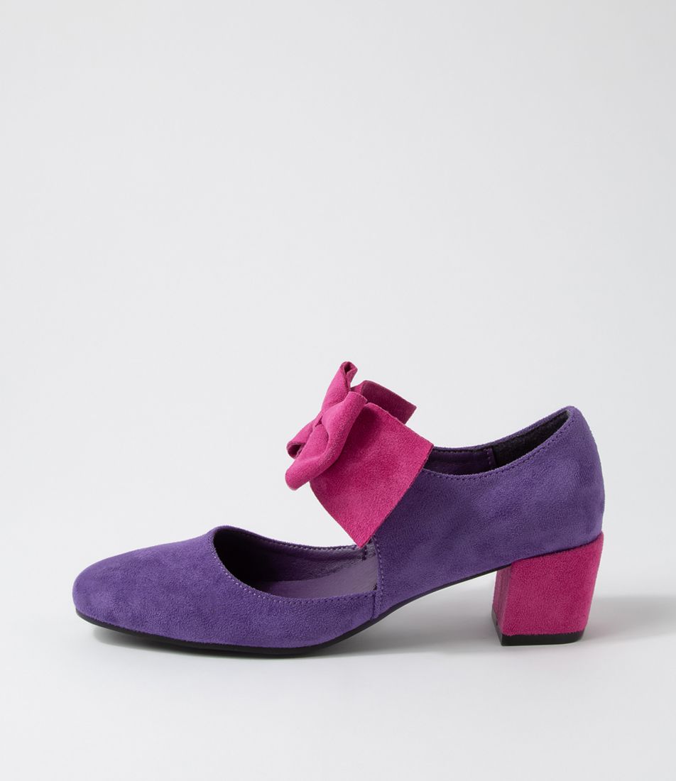 Halim Purple Magenta Microsuede Heels