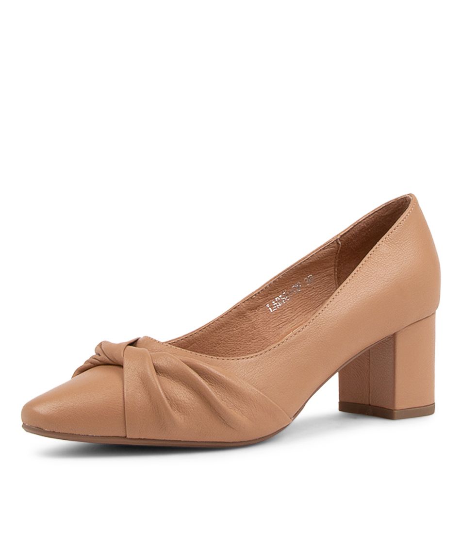 Laree Light Camel Leather Pump Heels
