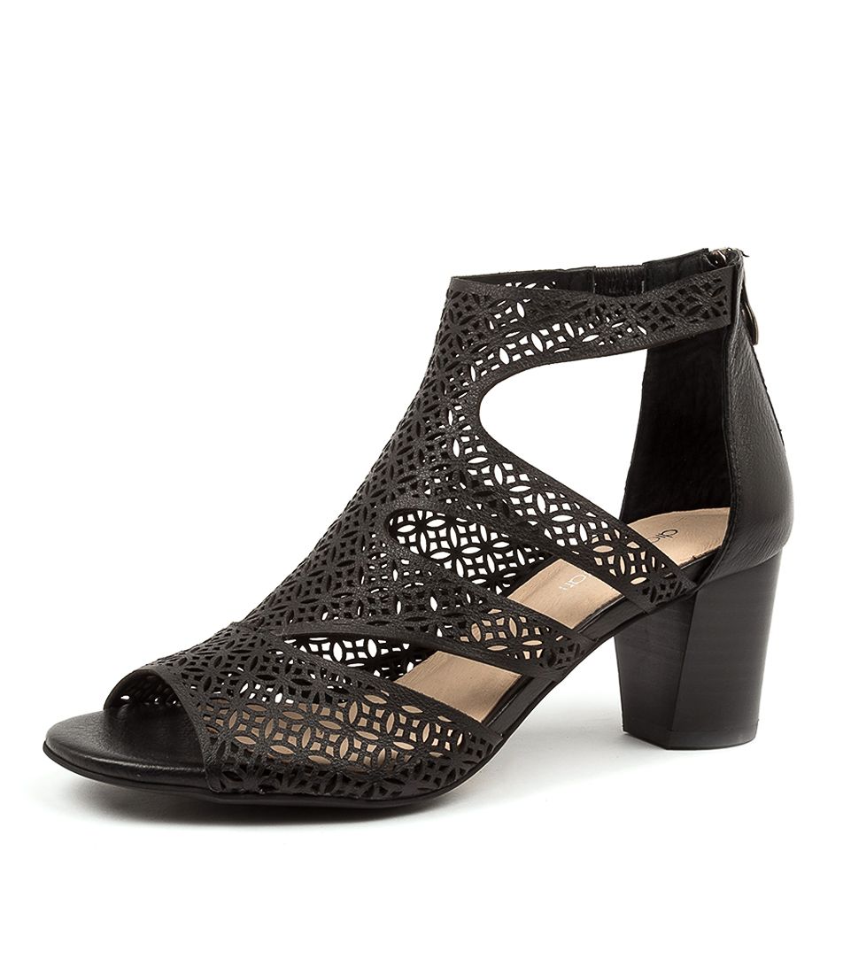 CALLME BLK-BLK HEEL LTHR