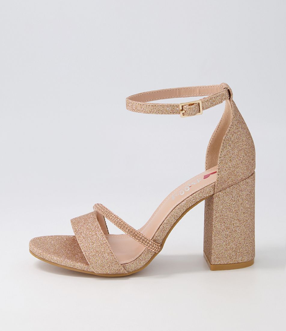 Shernai Pale Gold Glitter Sandals