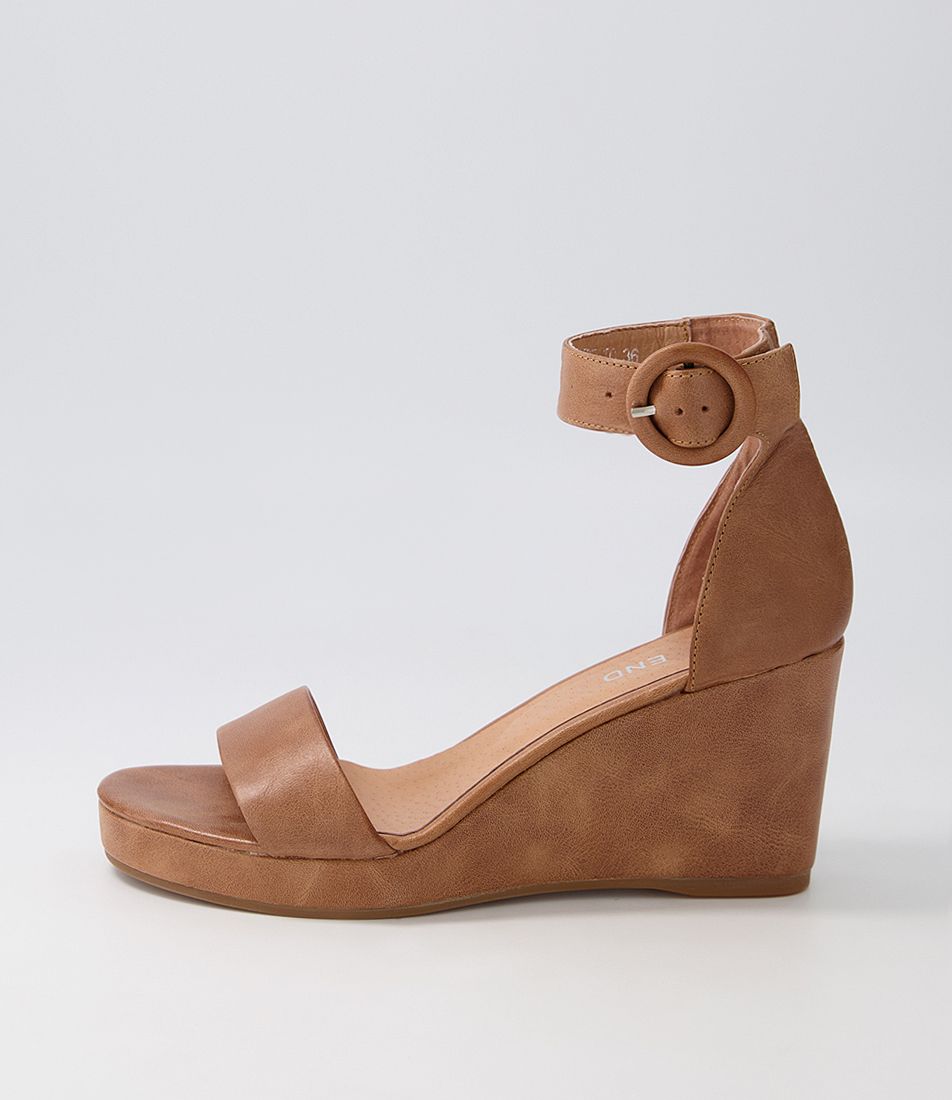 Waire Dark Tan Leather Sandals