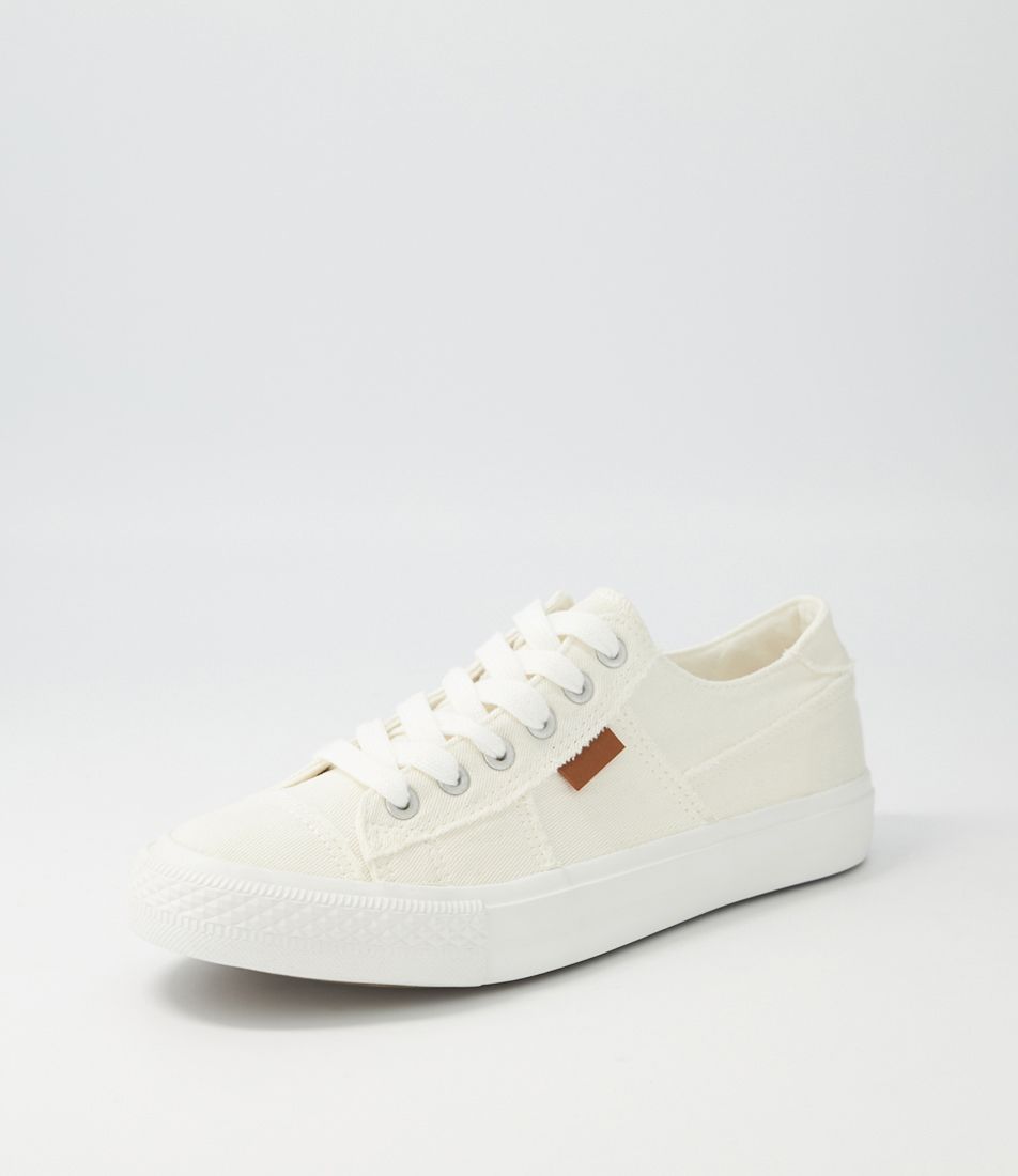 Daskie White Canvas Sneakers