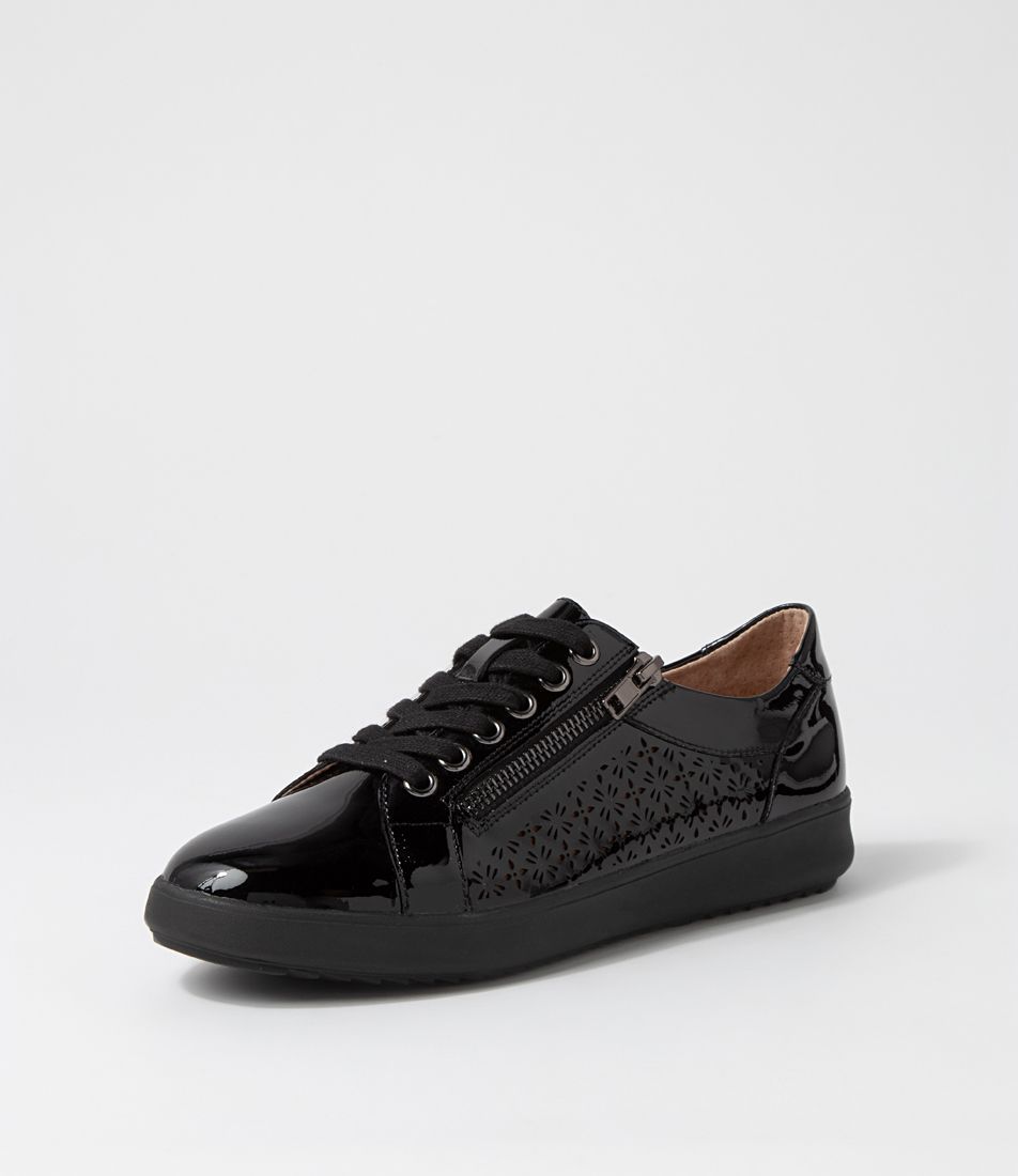 Zarina Black Patent Leather Sneakers