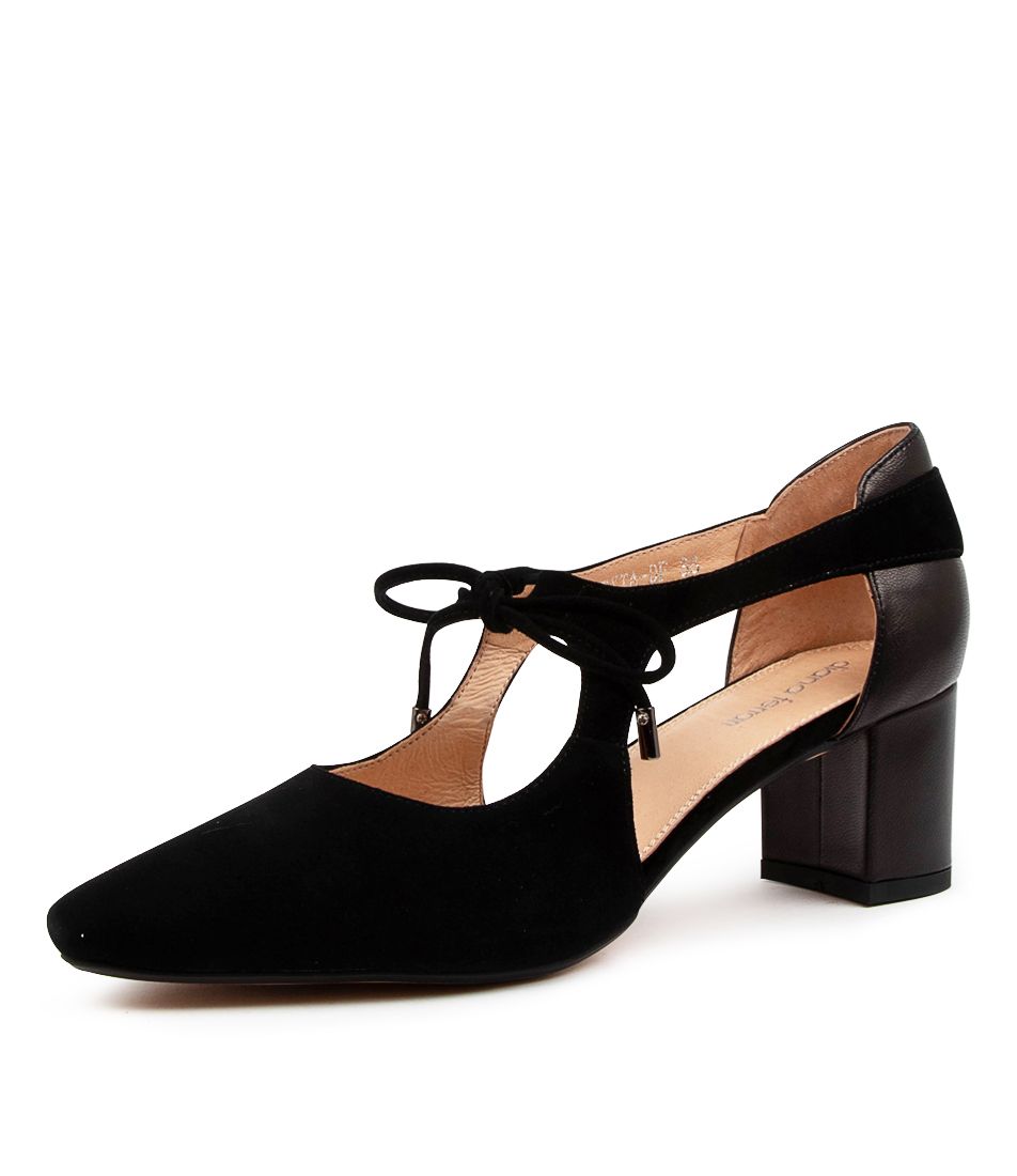 LEXTA BLACK SUEDE-LEATHER