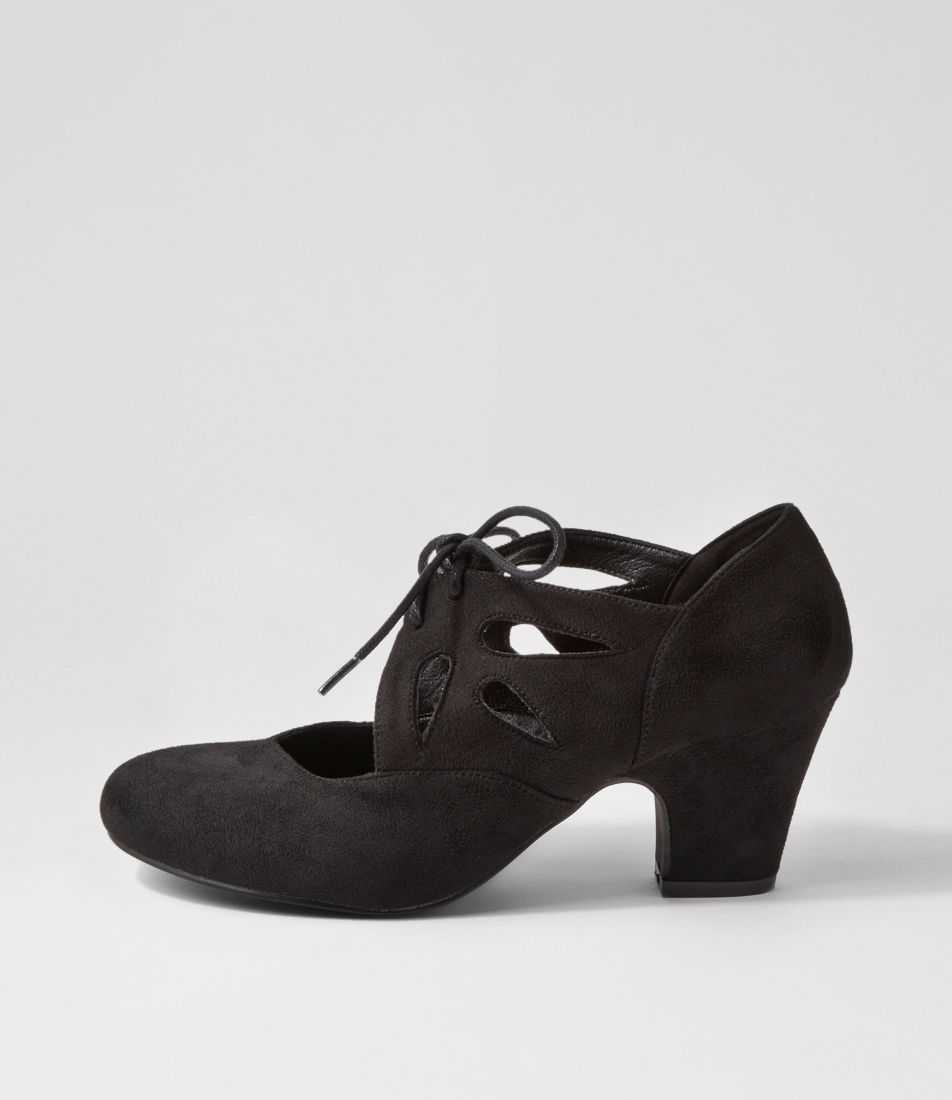 Shelly Black Microsuede Heels