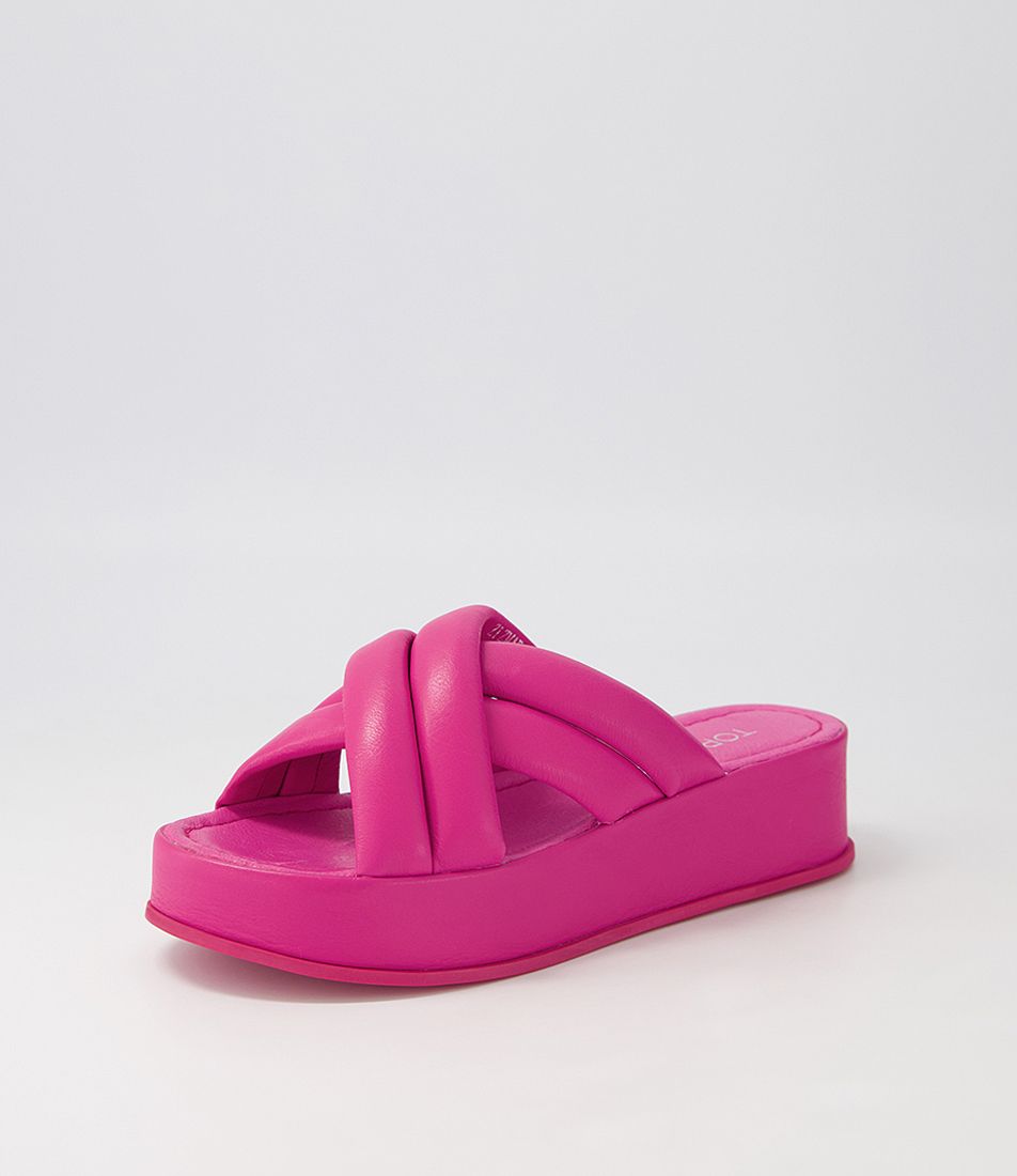 Zizmar Fuchsia Leather Sandals