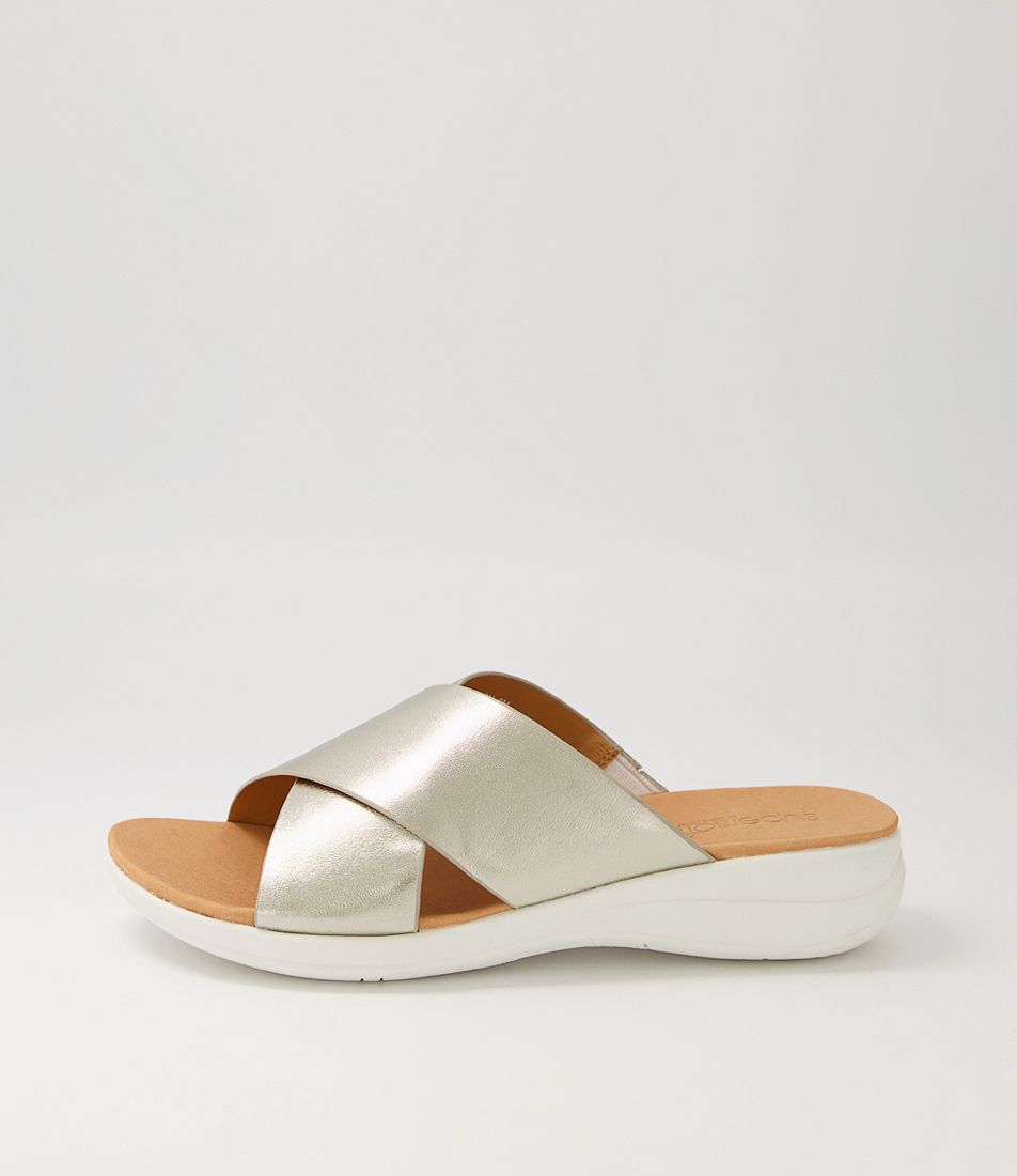 Mirror Platinum Leather Slides WS