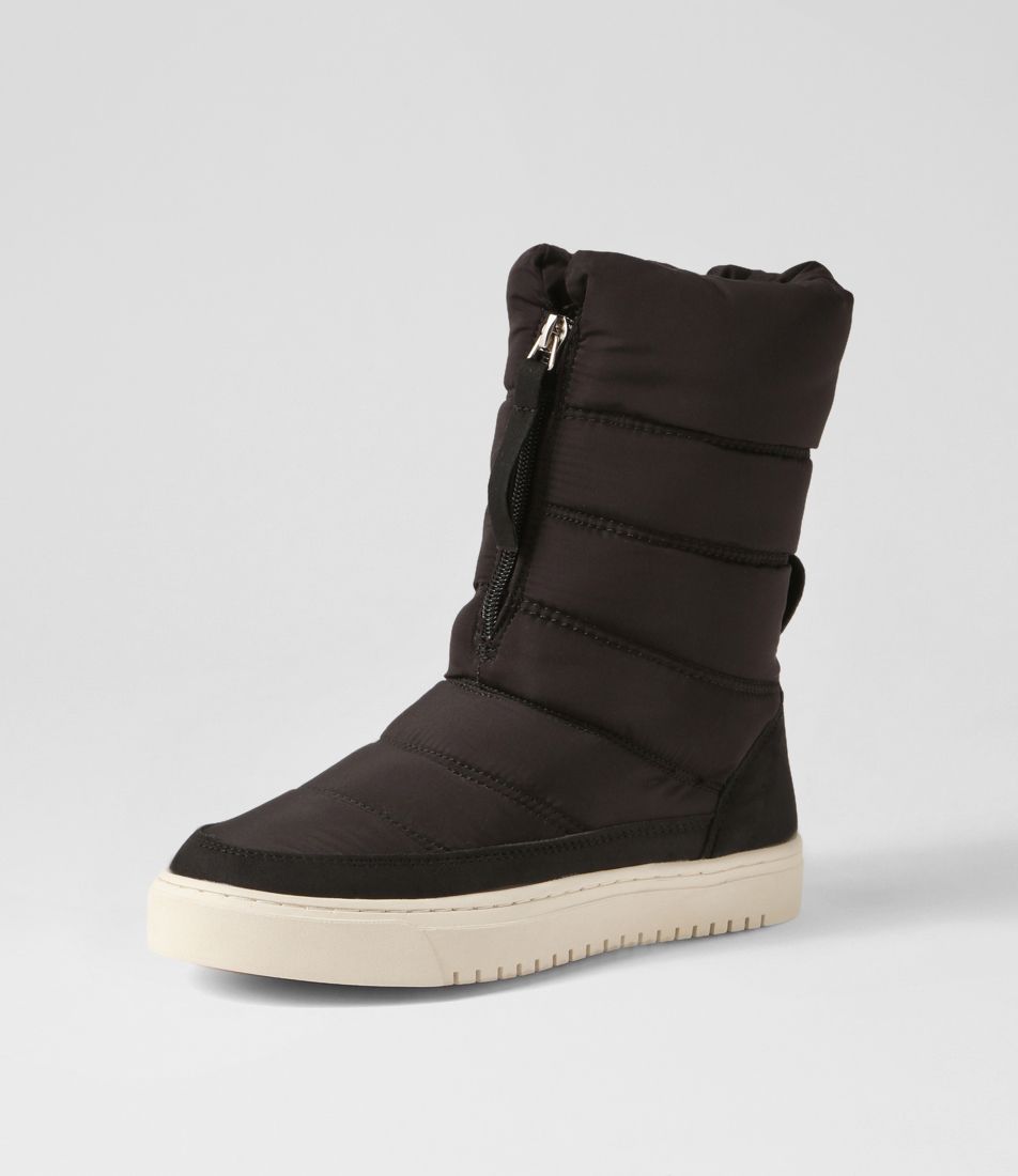 Celino Black Fabric Ankle Boots