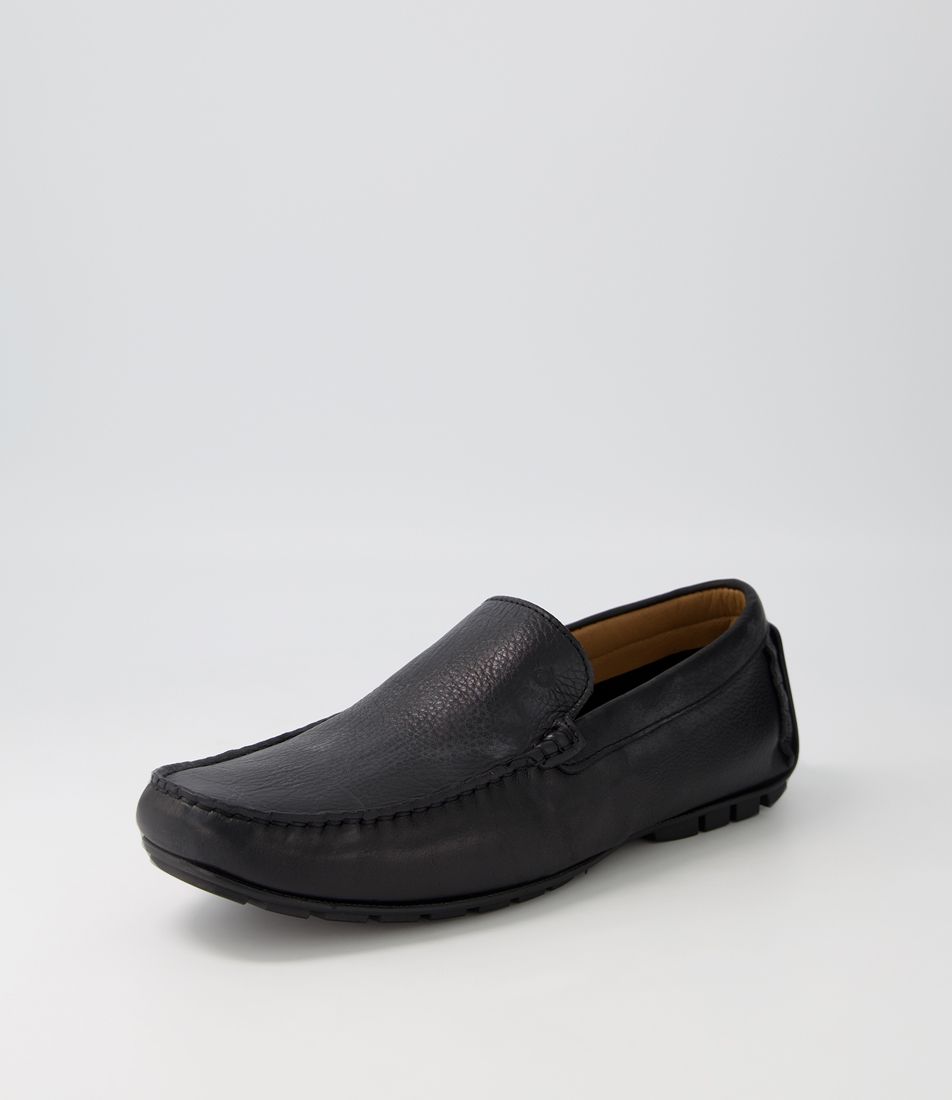 Leo Bali Black Leather Loafers