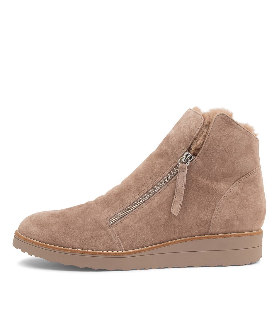 OPAL LRG Taupe Suede Ankle Boots