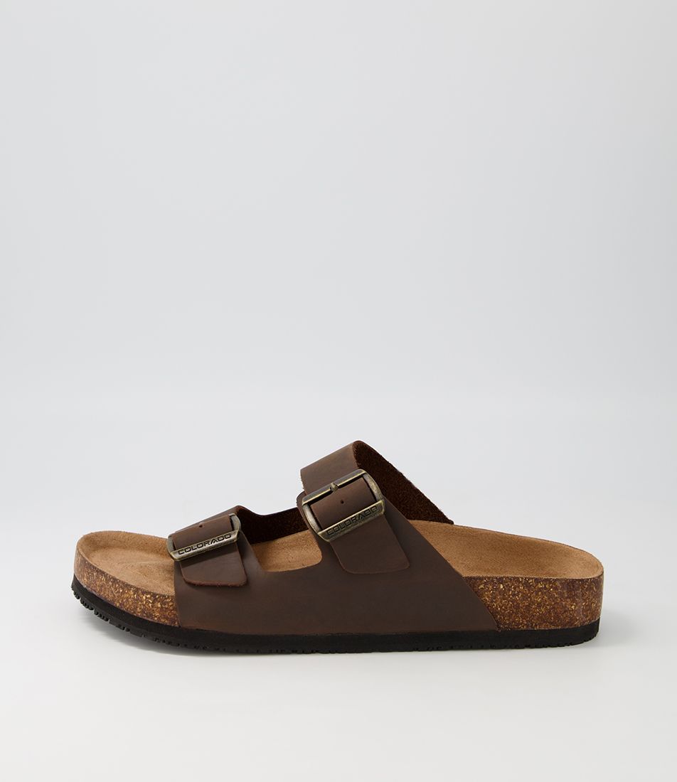 Karra Mocca Crazyhorse Leather Slides