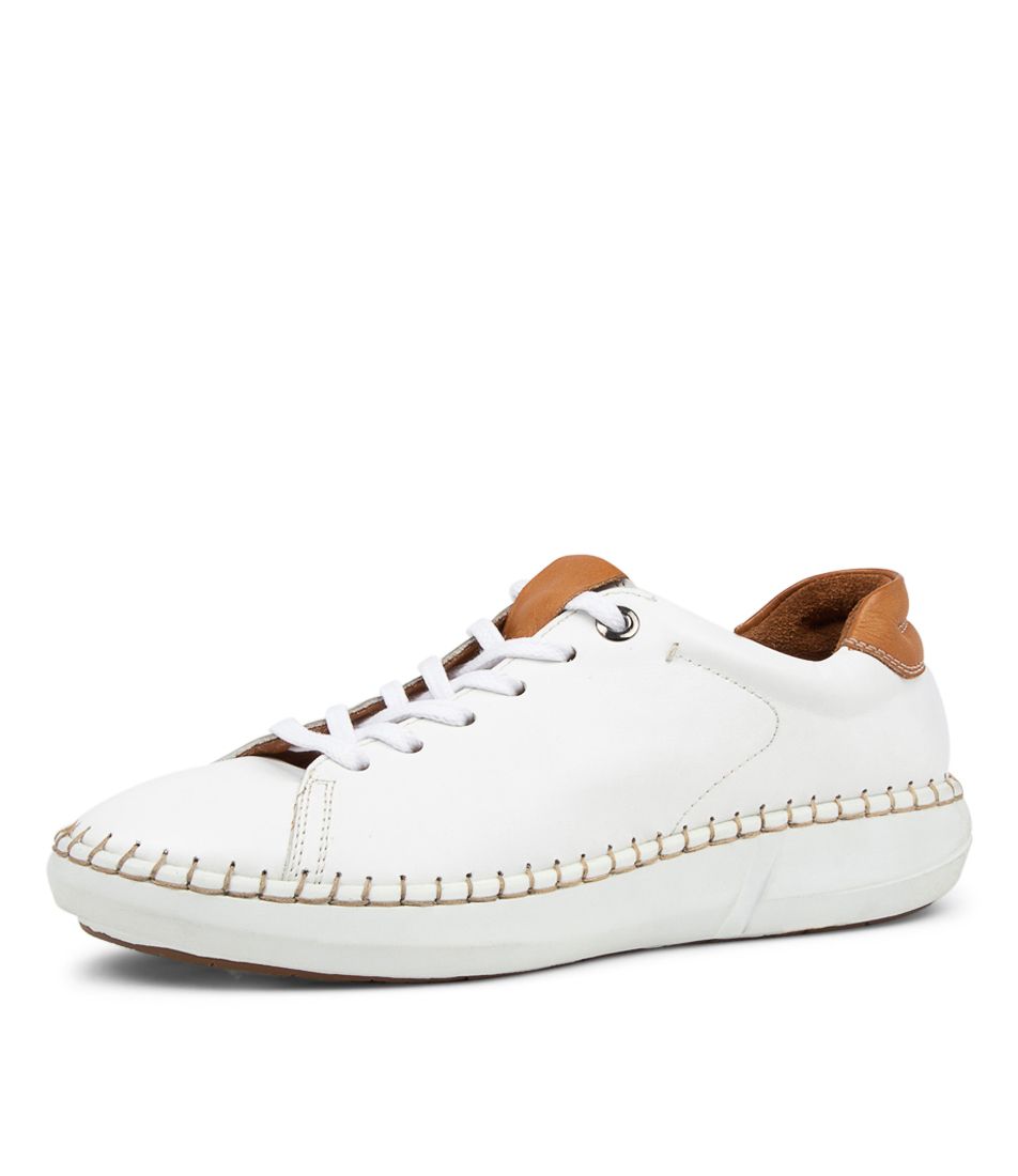 Peel White Tan Leather Sneakers
