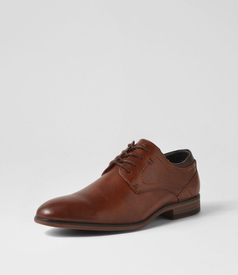 Daryn Cognac Smooth Lace Up Flats