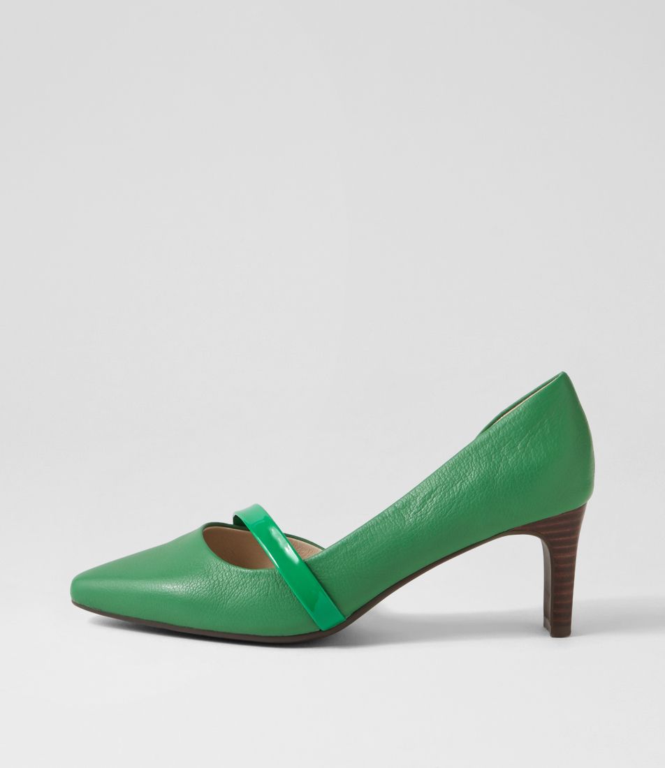 Narda2 Emerald Leather Patent Heels