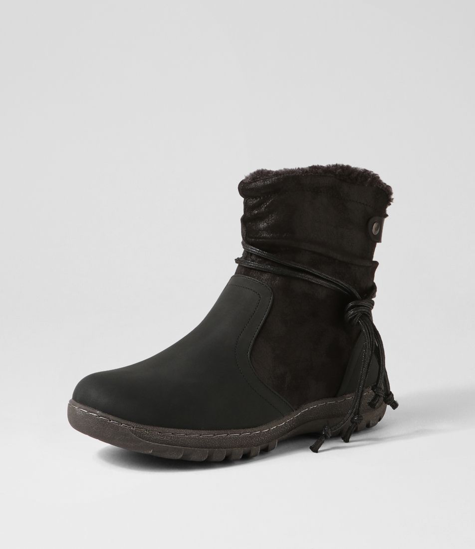 Duzzel Black Multi Ankle Boots