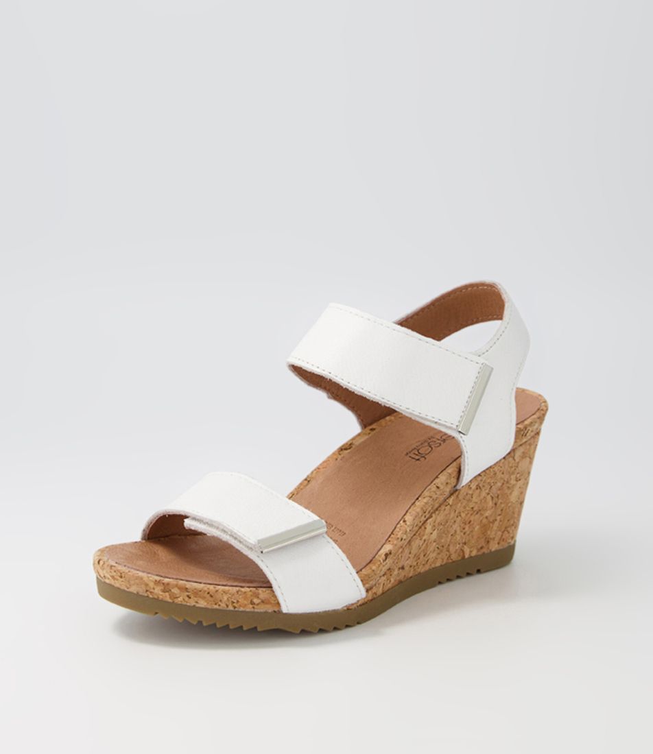 Avery White Leather Sandals