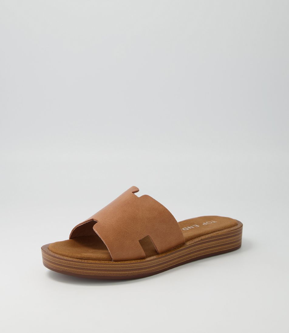 Fando Tan Leather Slides NS