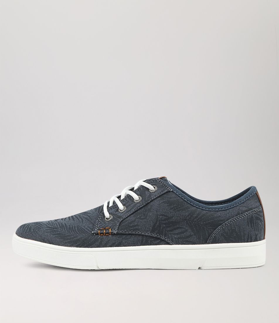 Albatross Mw Navy Printed Canvas Sneakers