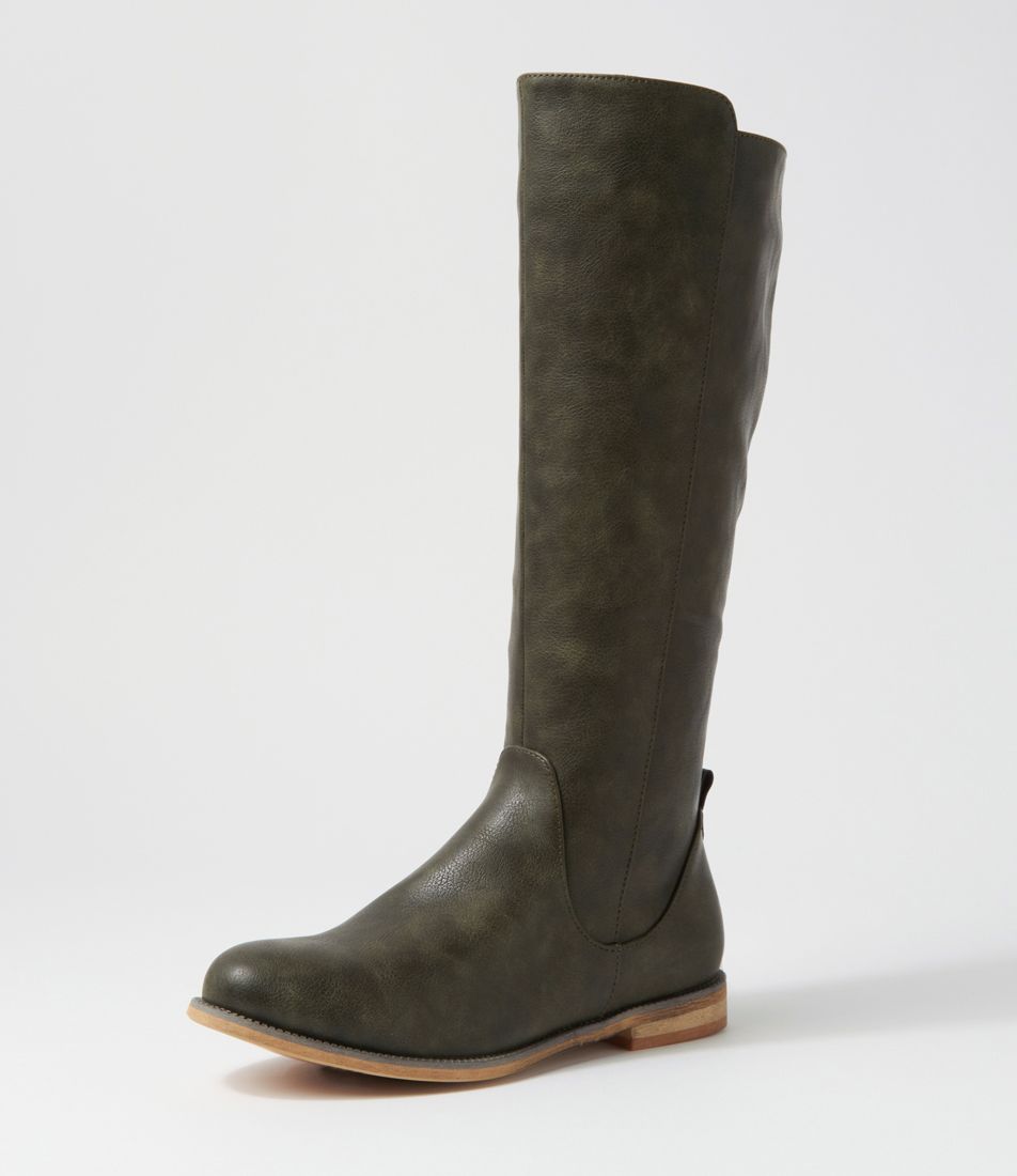 Faraday Khaki Knee High Boots