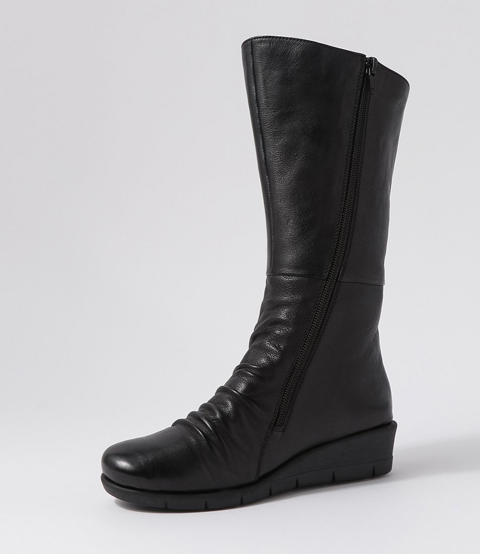 Morrison Black Leather Knee High Boots