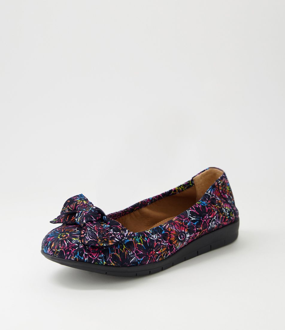 Froms Vibrant Floral Suede Ballet Flats