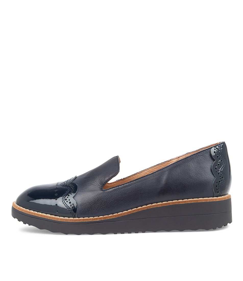 ORCHIDY Navy Patent Leather Loafers