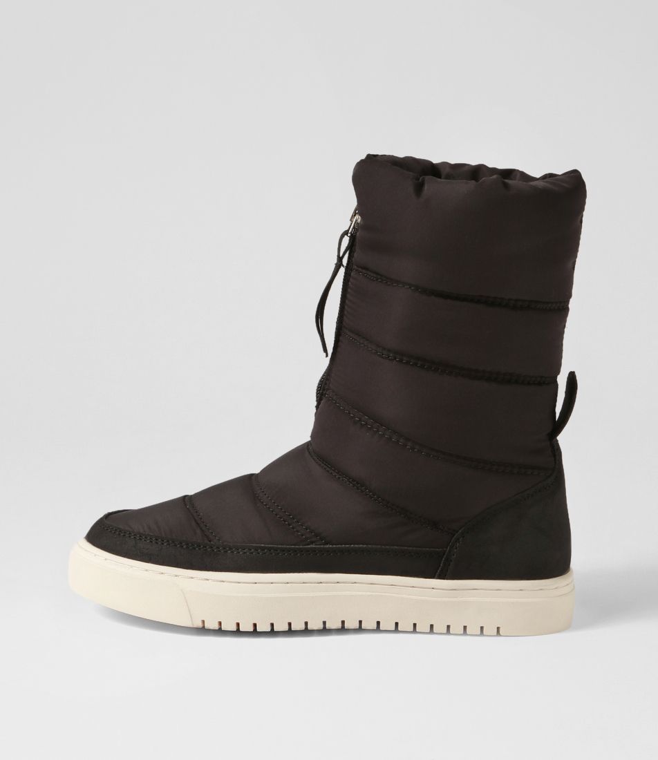 Celino Black Fabric Ankle Boots