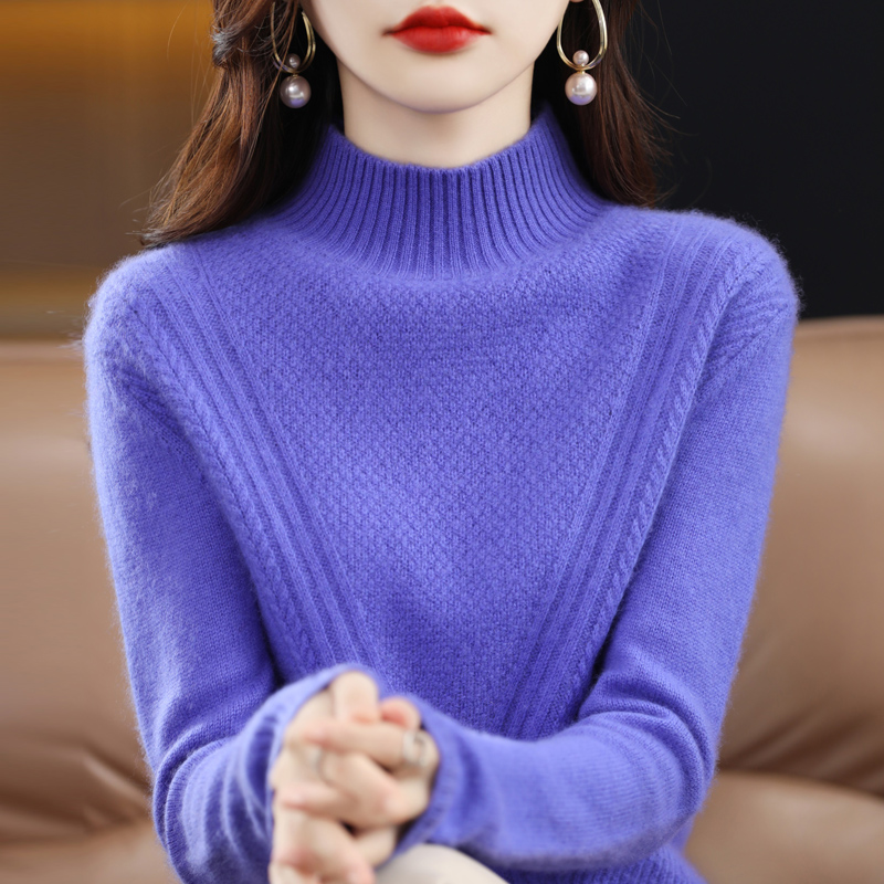 Cashmere Sweater Women Knitted Sweater 100% Merino Wool Turtleneck Long Sleeve Pullover Autumn Winter Clothing Jumper Top Female