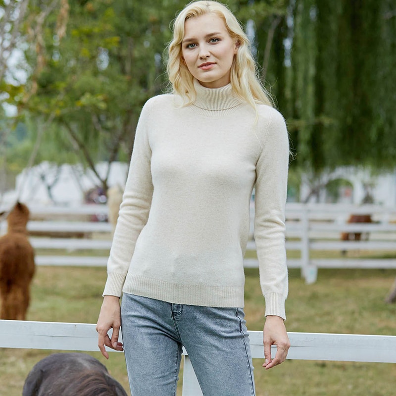 Winter Clothes Women Knitwears Cashmere Sweater Turtleneck Sweaters 100% Merino Wool Fall Warm Knit Pullovers Woolen Jumper Tops