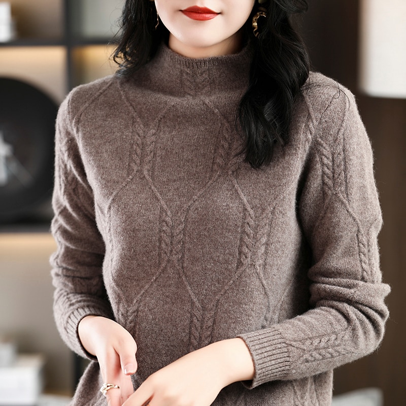 Turtleneck Sweater Women Clothing Winter 2022 Cashmere Sweaters 100% Merino Wool Knitted Pullover Korean Fashion Jumper Tops y2k