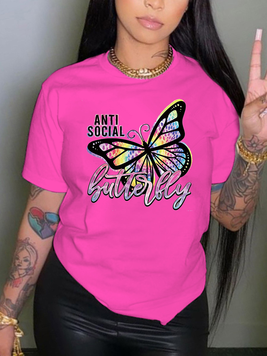 Women Beaded Round Neck T-shirt