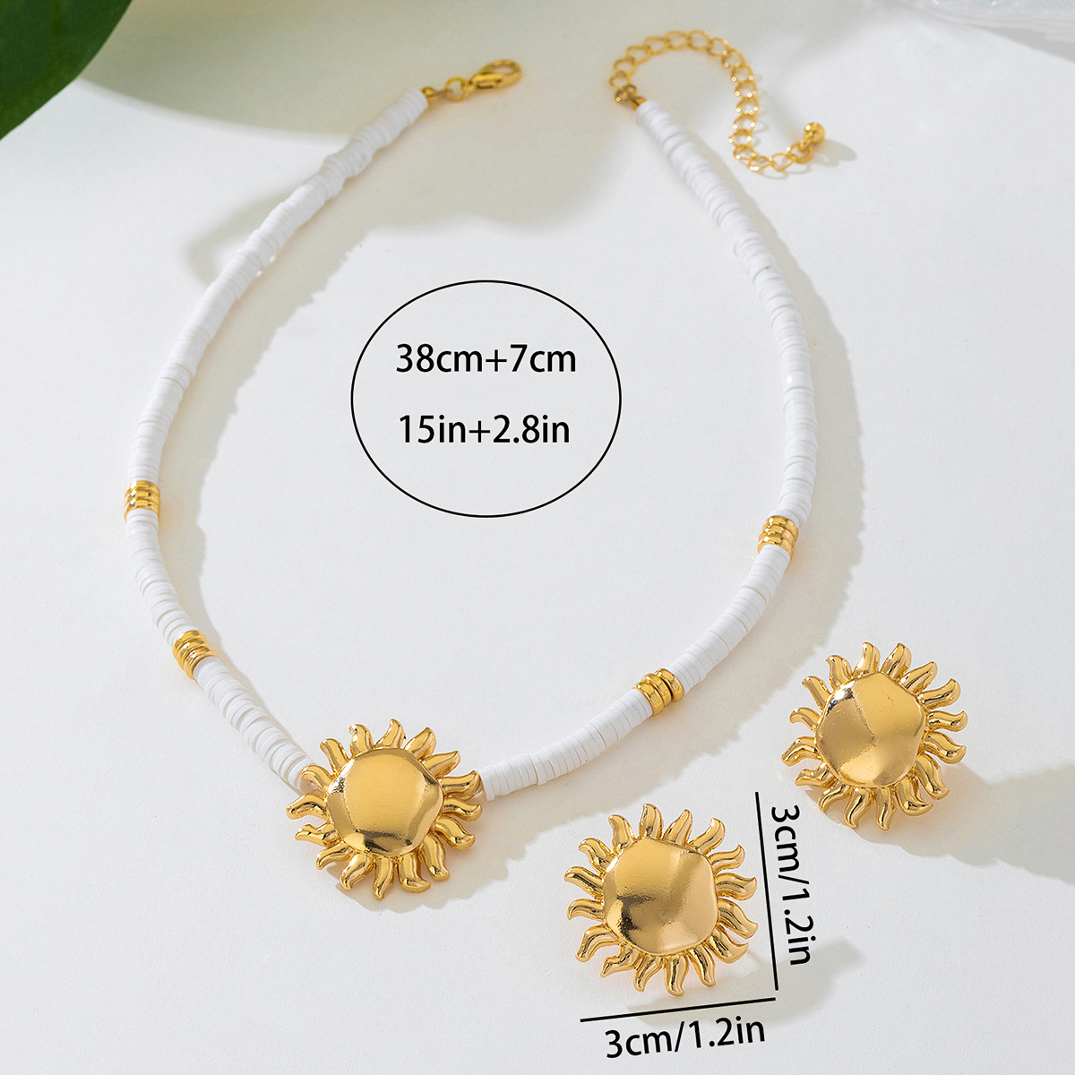 Women Sunflower Earrings Necklace