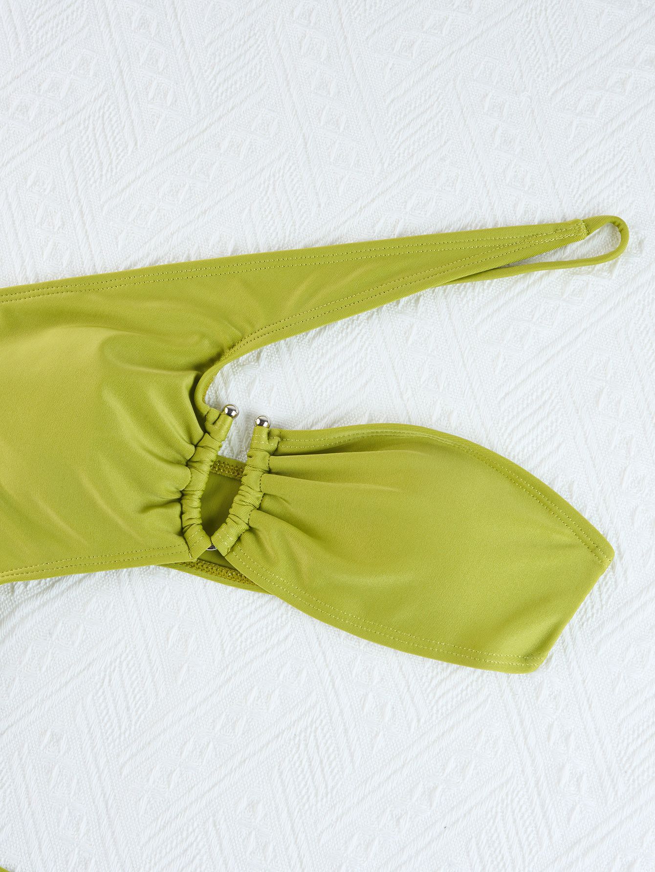 Women's Solid Color Slash Shoulder One-Piece Swimsuit