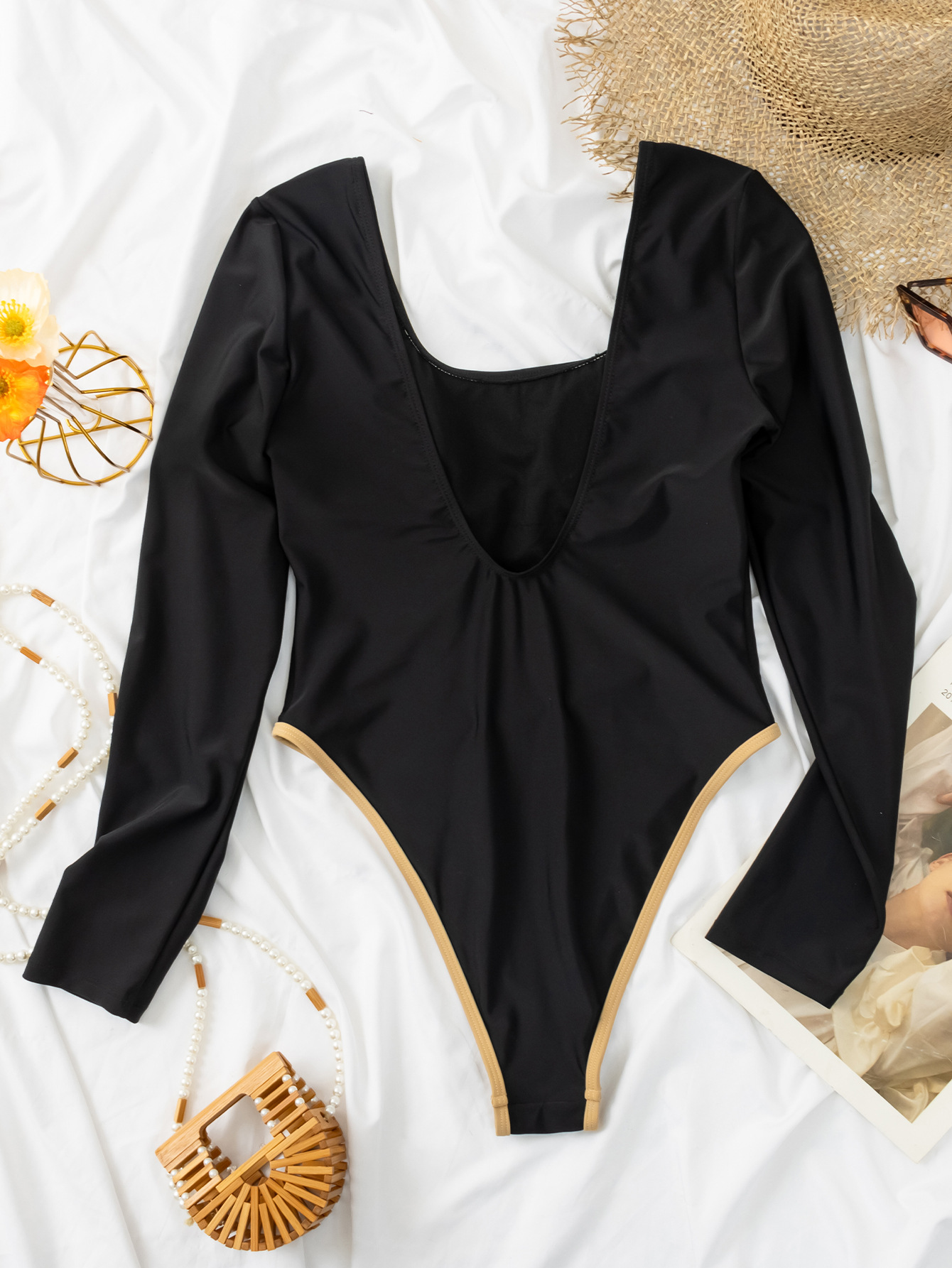 Women Backless One-piece Swimsuit