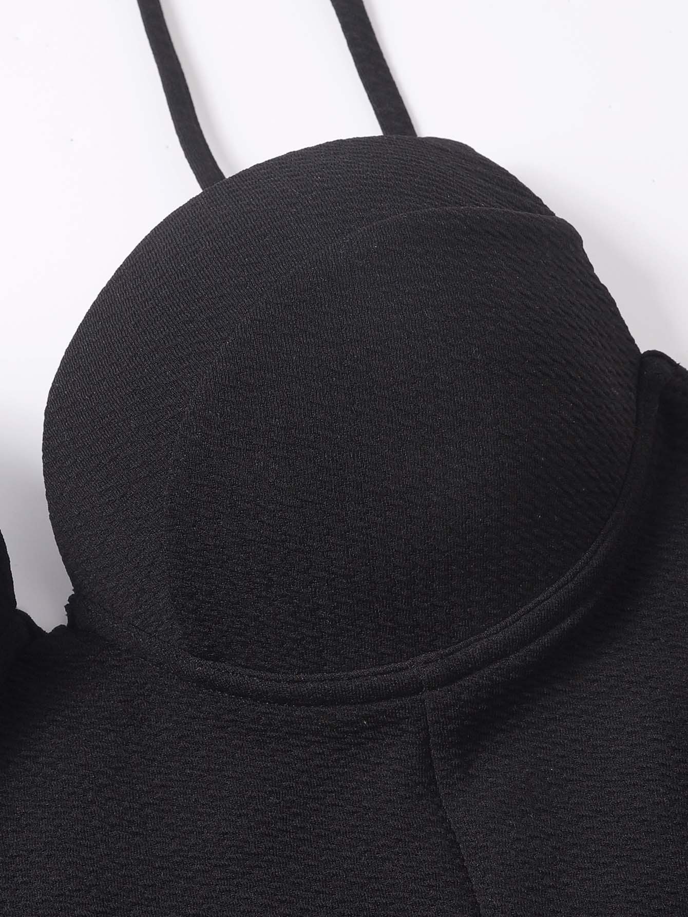 Women's Metal Belt Buckle Solid Color One-Piece Swimsuit