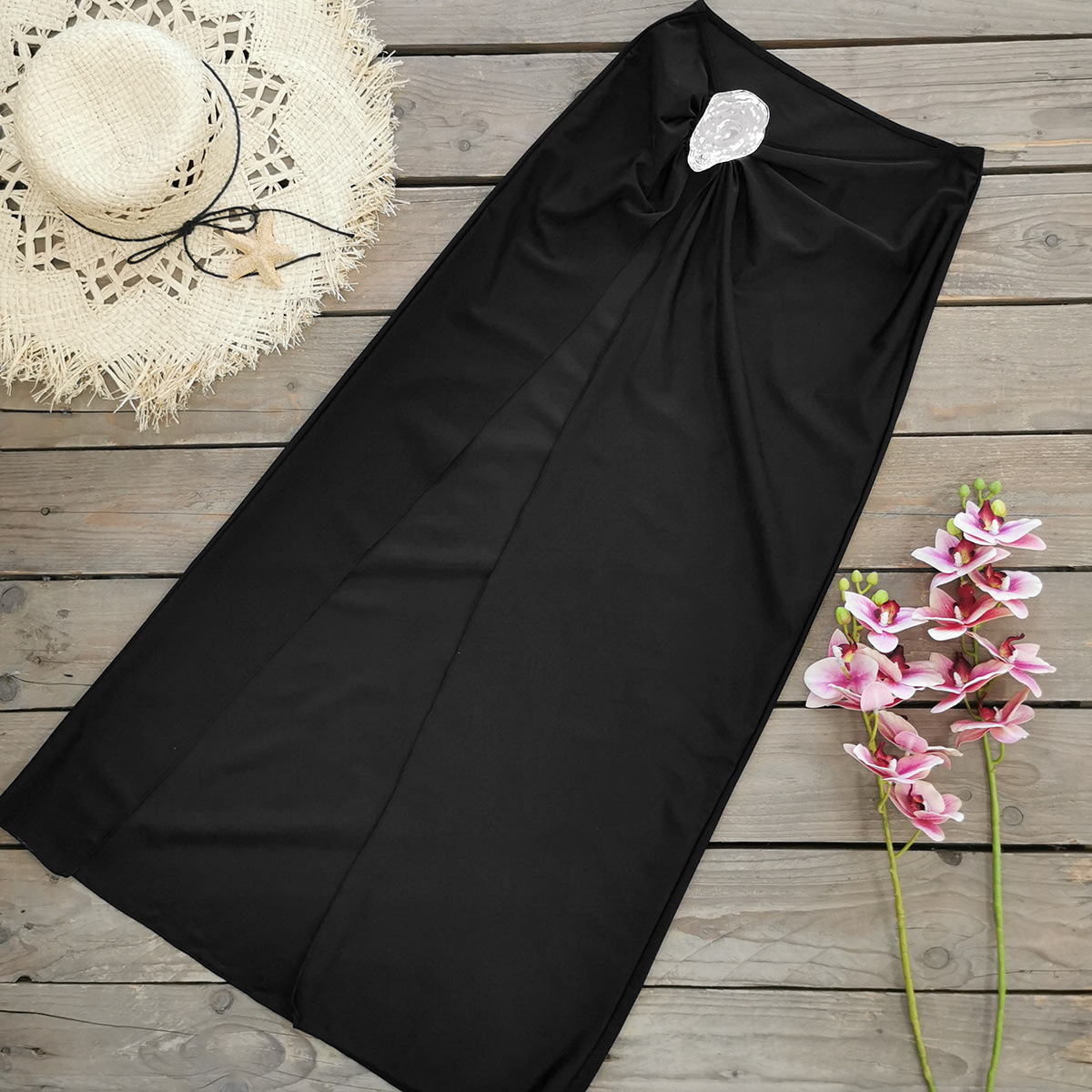 Women Solid V Neck Backless One-Piece Swimwear
