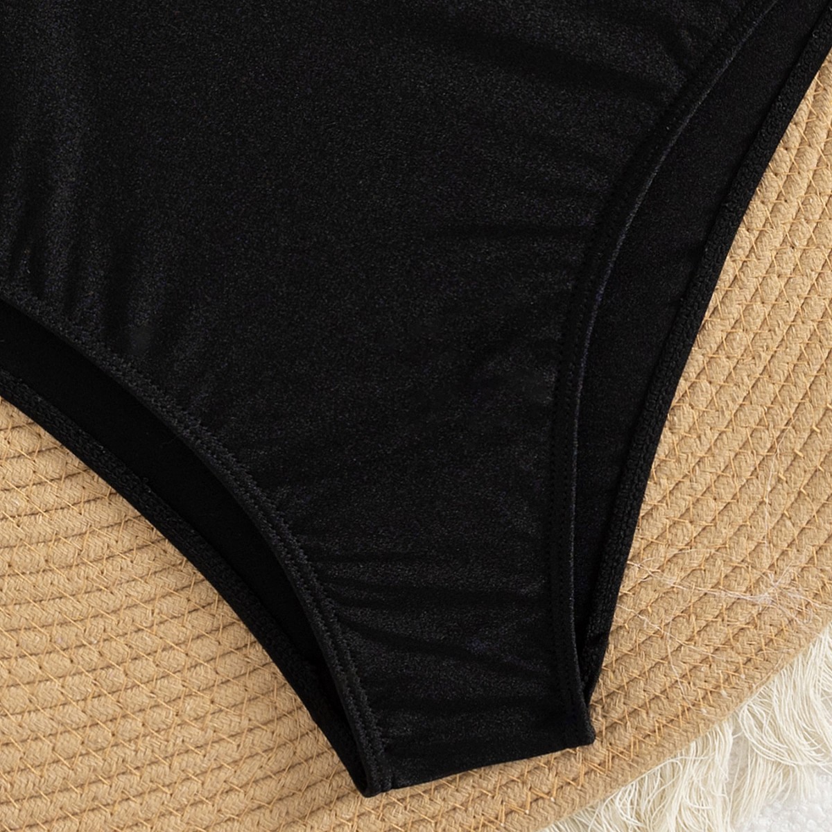 3D Flower Design Asymmetric One-Shoulder Cutout One-Piece Swimsuit