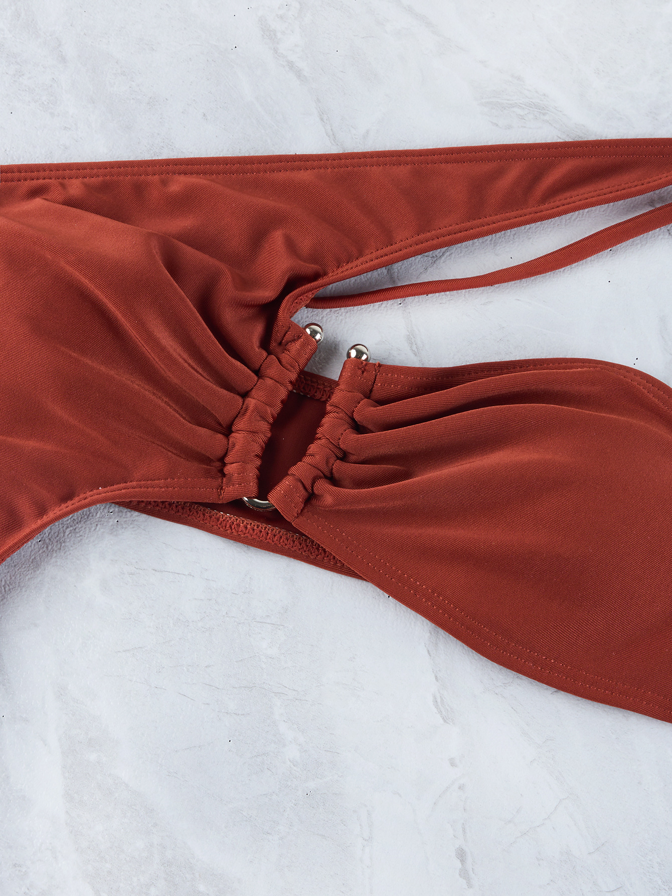 Women's Solid Color Slash Shoulder One-Piece Swimsuit