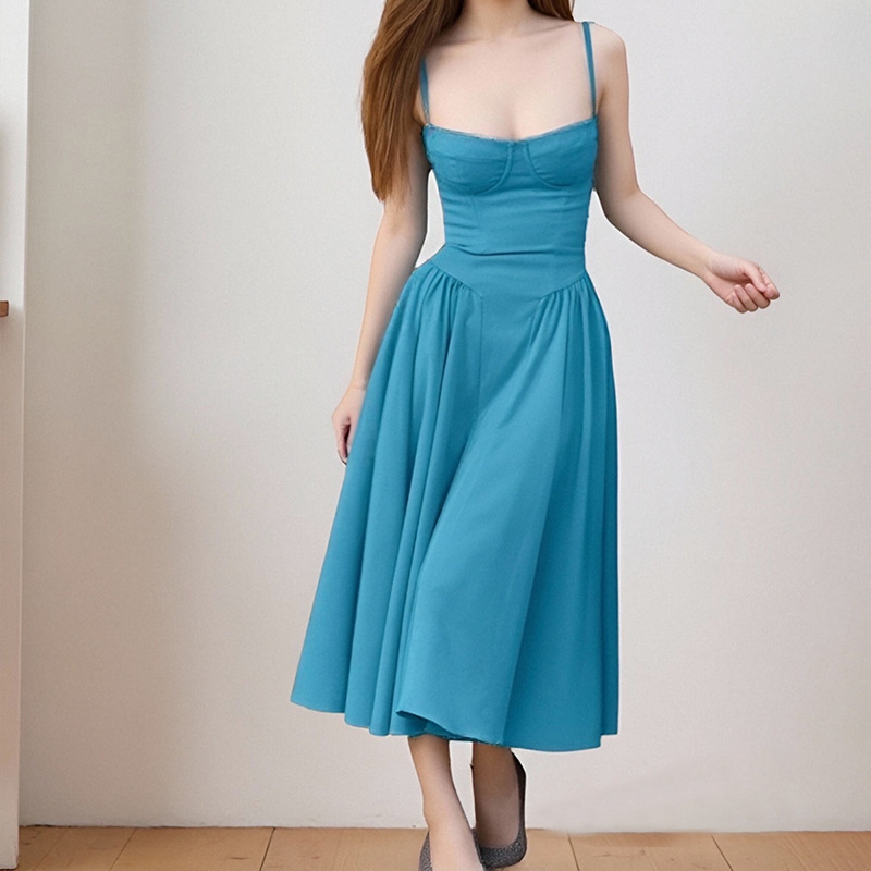 Women Spring Elegant French Retro Strap Dress