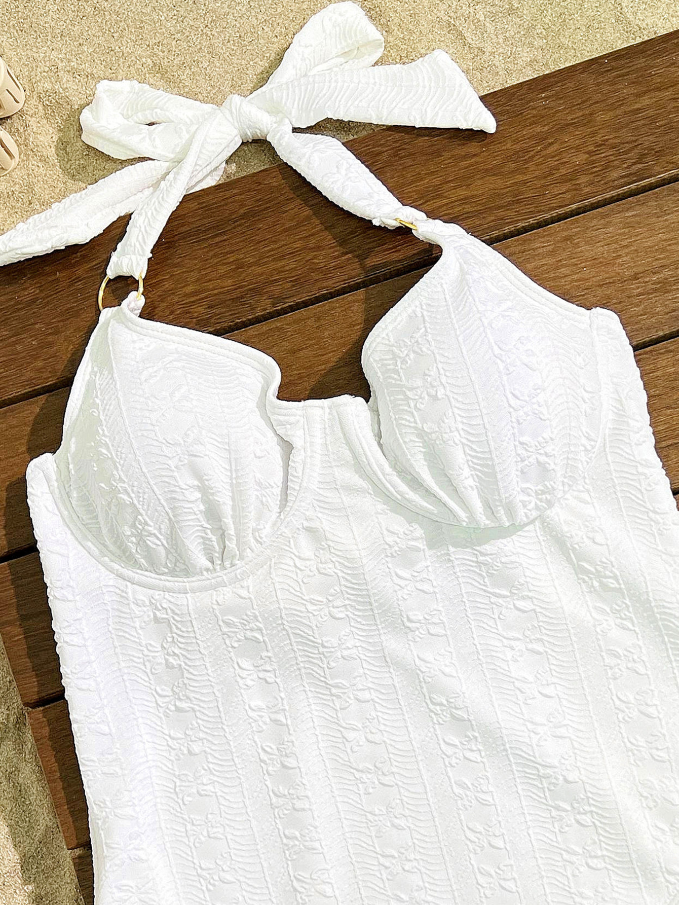 Women Bikini white one-piece swimsuit