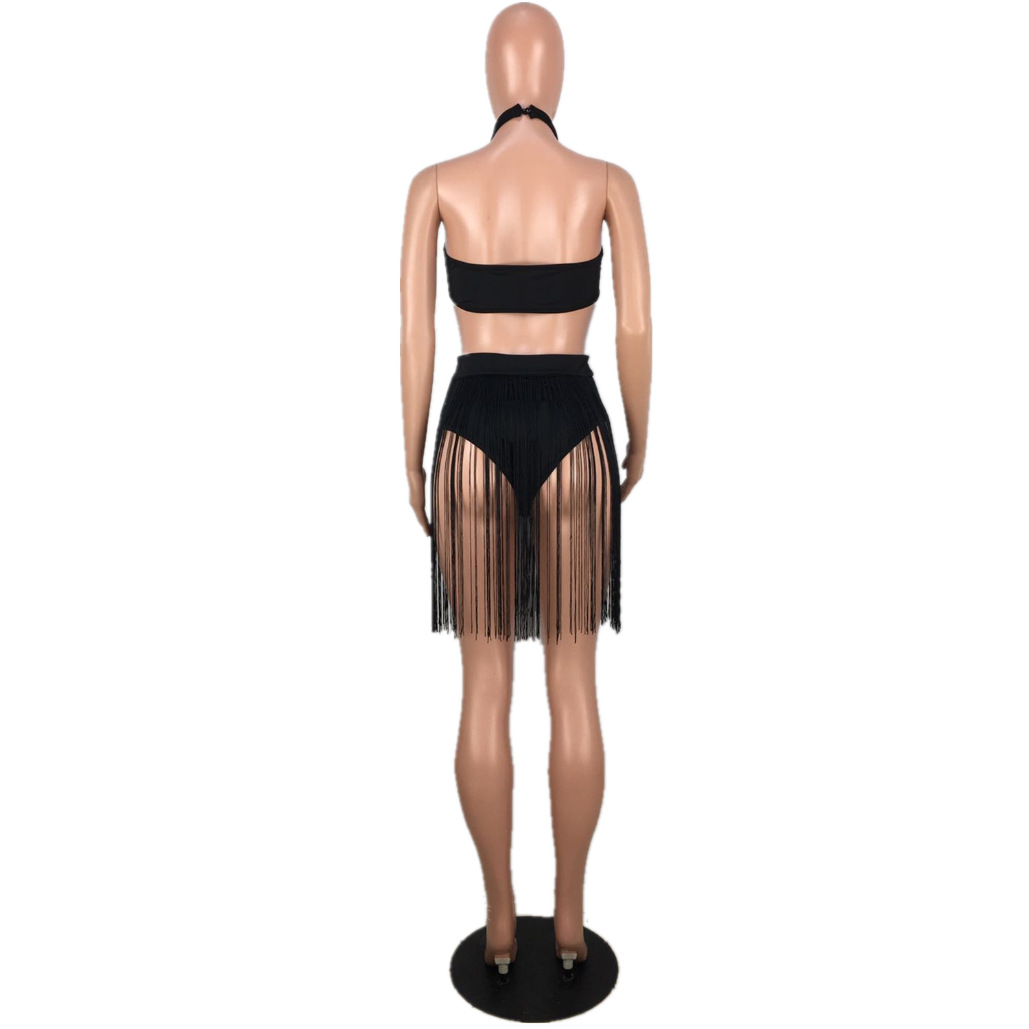 Women Sexy Tassel V-Neck One-Piece swimwear