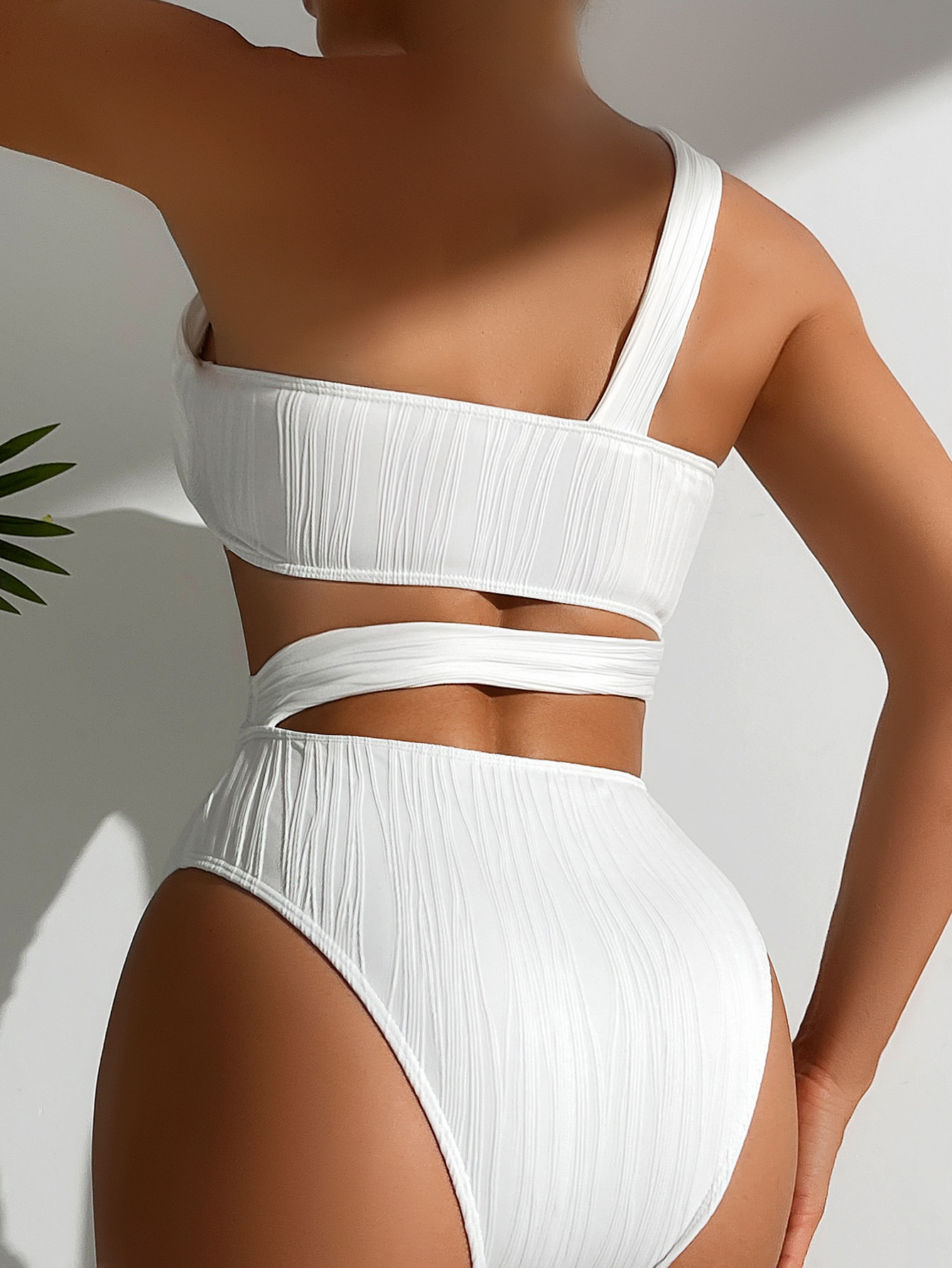 Women Solid Sexy Bikini One Piece Swimwear