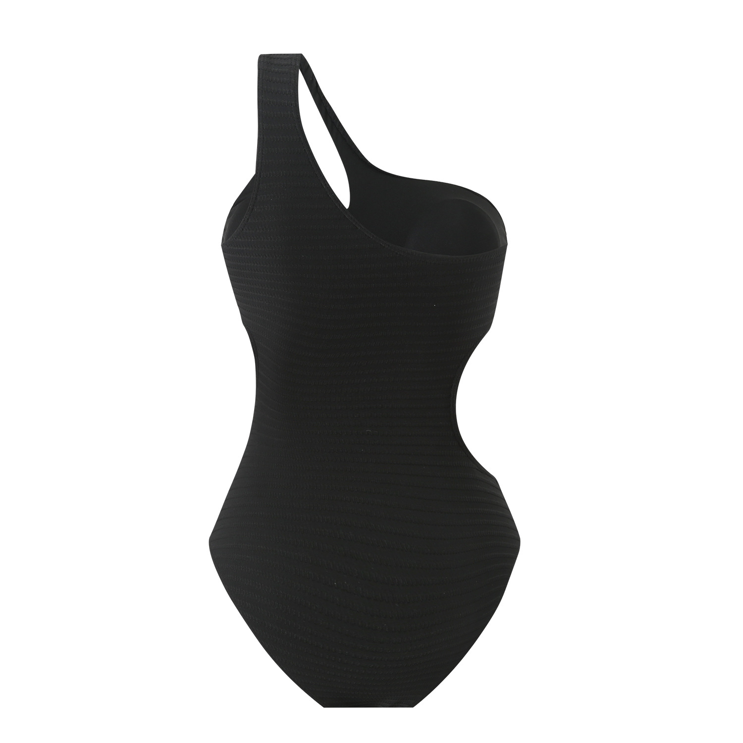 Solid Color One-Shoulder Sexy Hollow One-Piece Swimsuit