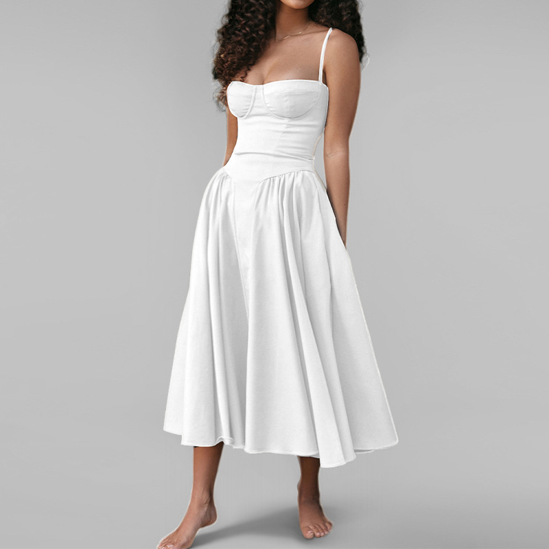 Women Spring Elegant French Retro Strap Dress