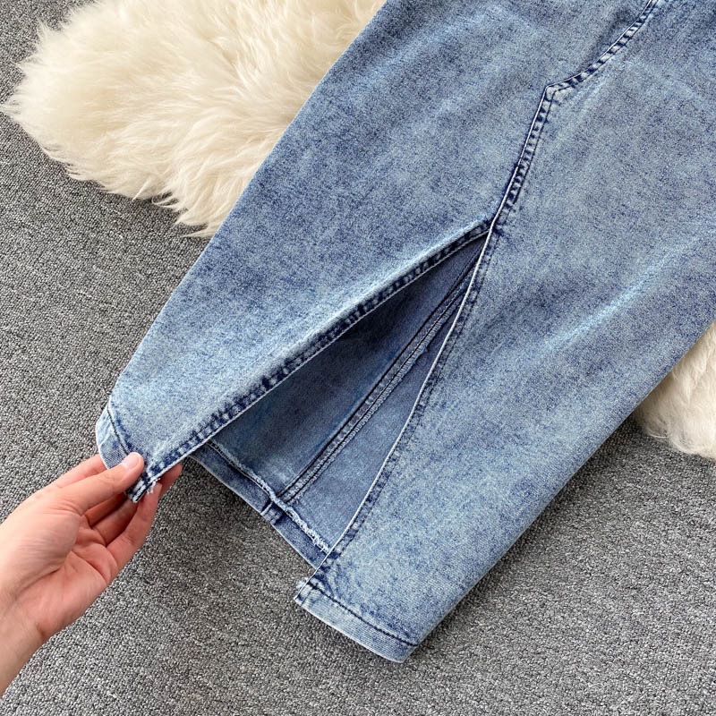 Women Camisole Denim Skirt Two-Piece Set