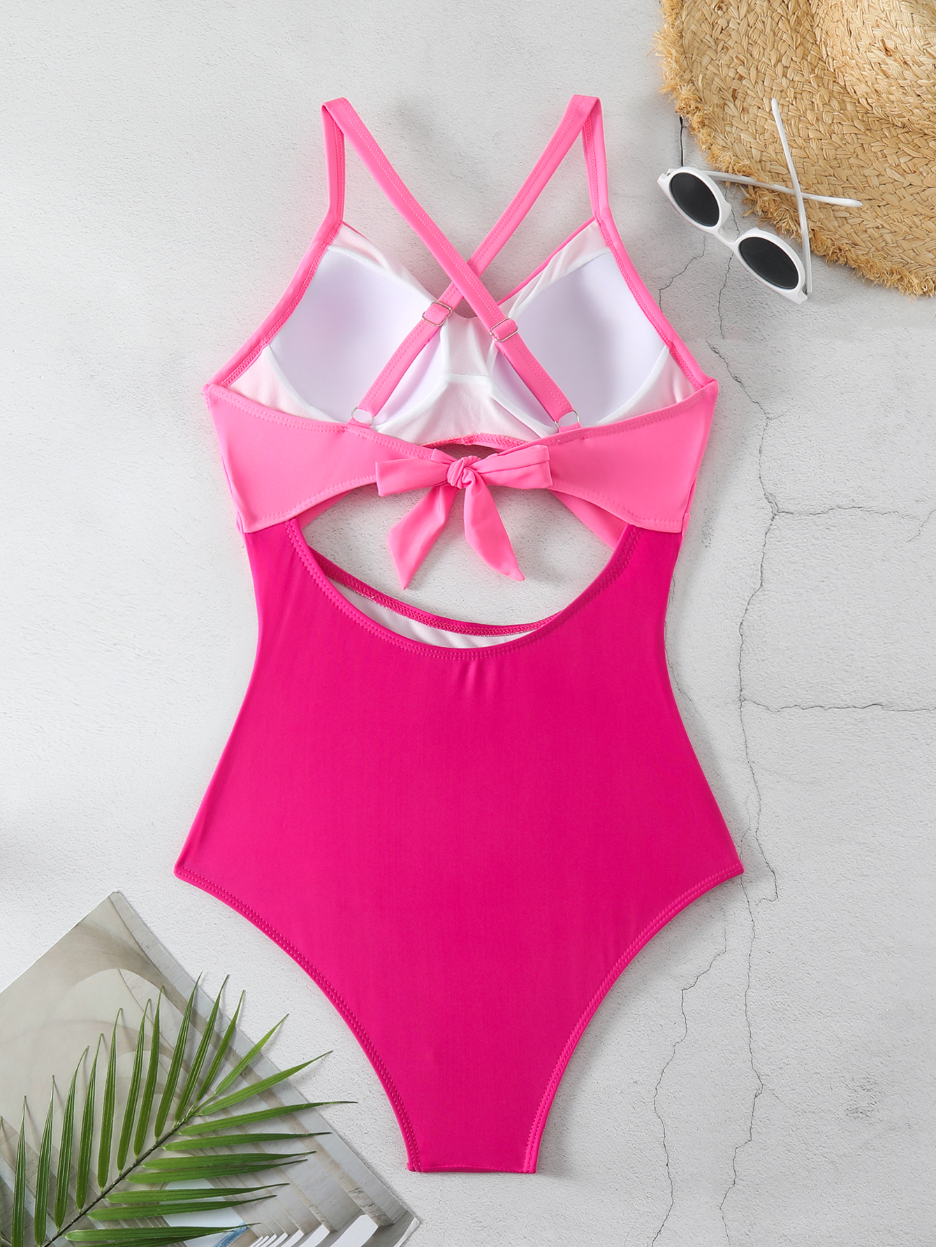 Sexy Lace-Up One-Piece Hollow Back Swimsuit