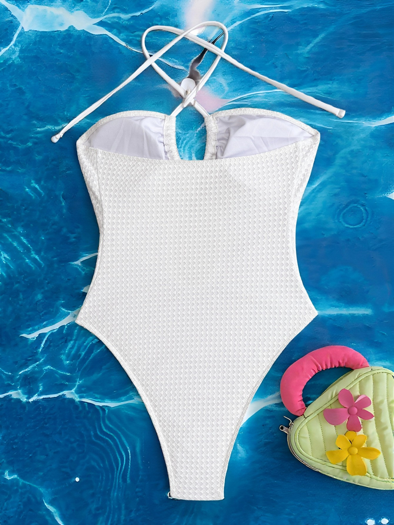 Women Sexy Bikini Backless Solid One-Piece Swimwear