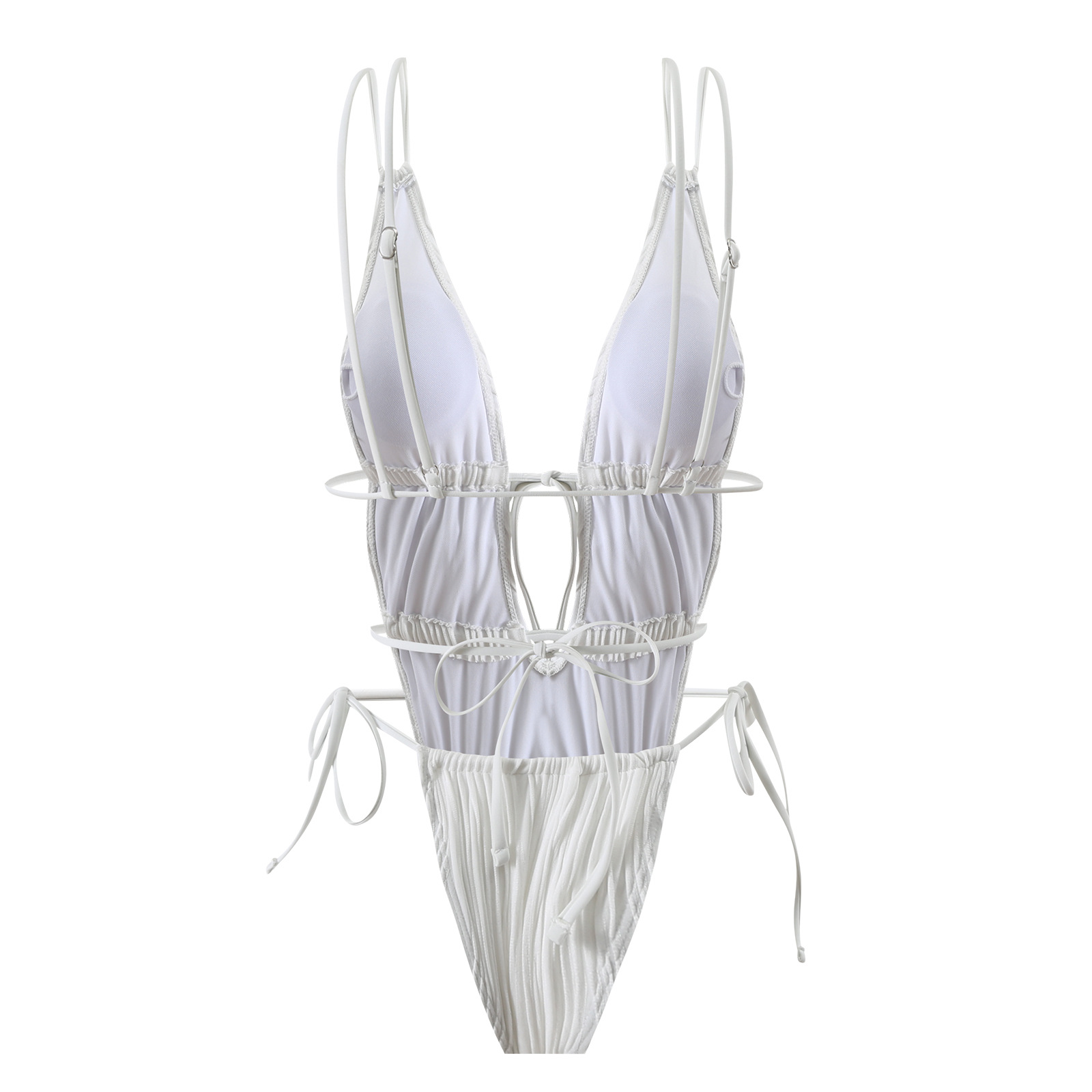Women drawstring backless sexy one-piece Swimwear