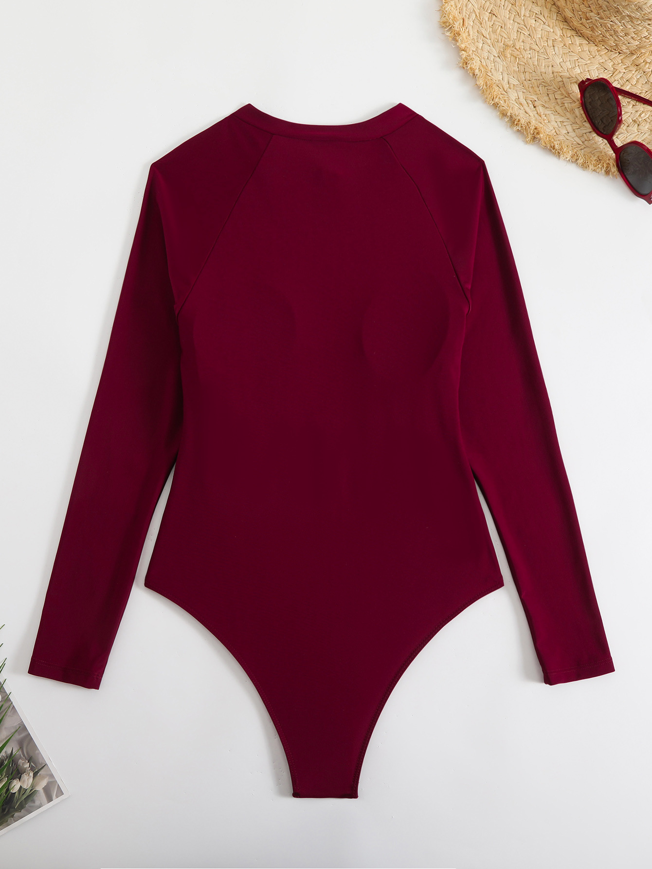 Sexy Racing Surfing Suit Color Matching One-Piece Zipper Tight Fitting Slim Fit Swimsuit
