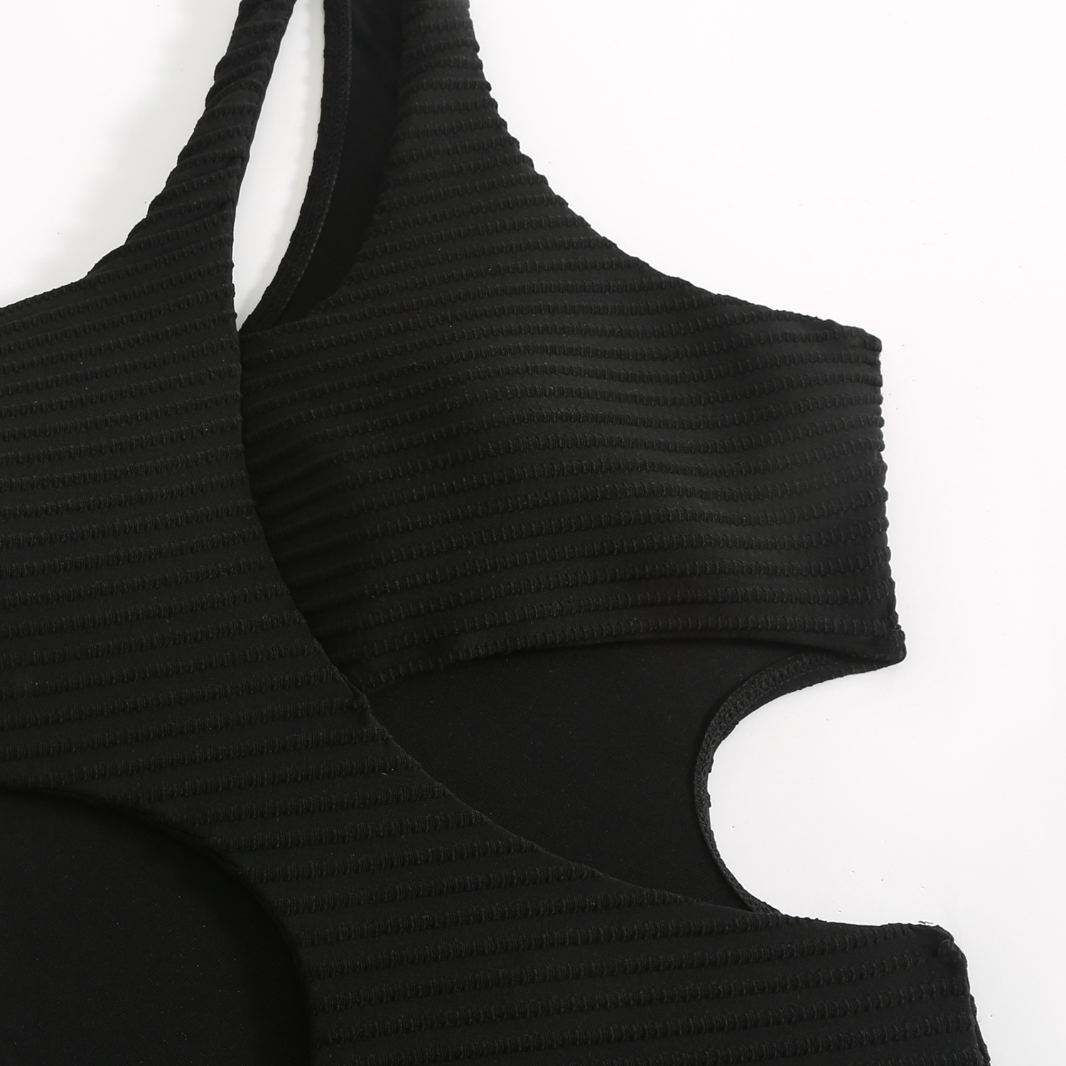Solid Color One-Shoulder Sexy Hollow One-Piece Swimsuit